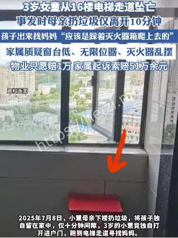 3岁小孩坠亡