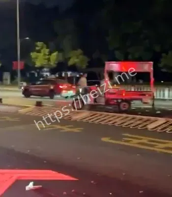 天河公园门口车祸