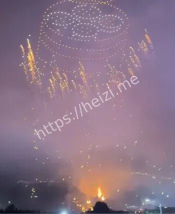 浏阳河景区无人机烟花表演