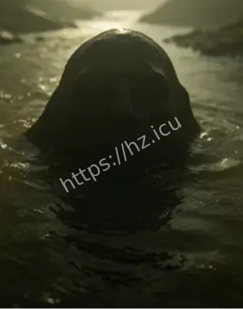 水中不明生物游动翻浪